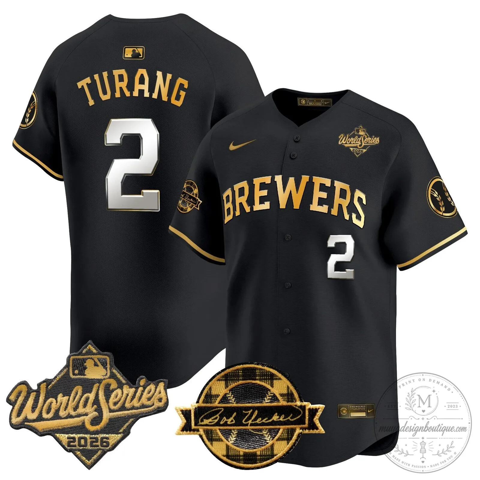 Milwaukee Brewers 2026 World Series Bob Uecker Baseball Jersey 81 Milwaukee Brewers 2026 World Series Bob Uecker Baseball Jersey