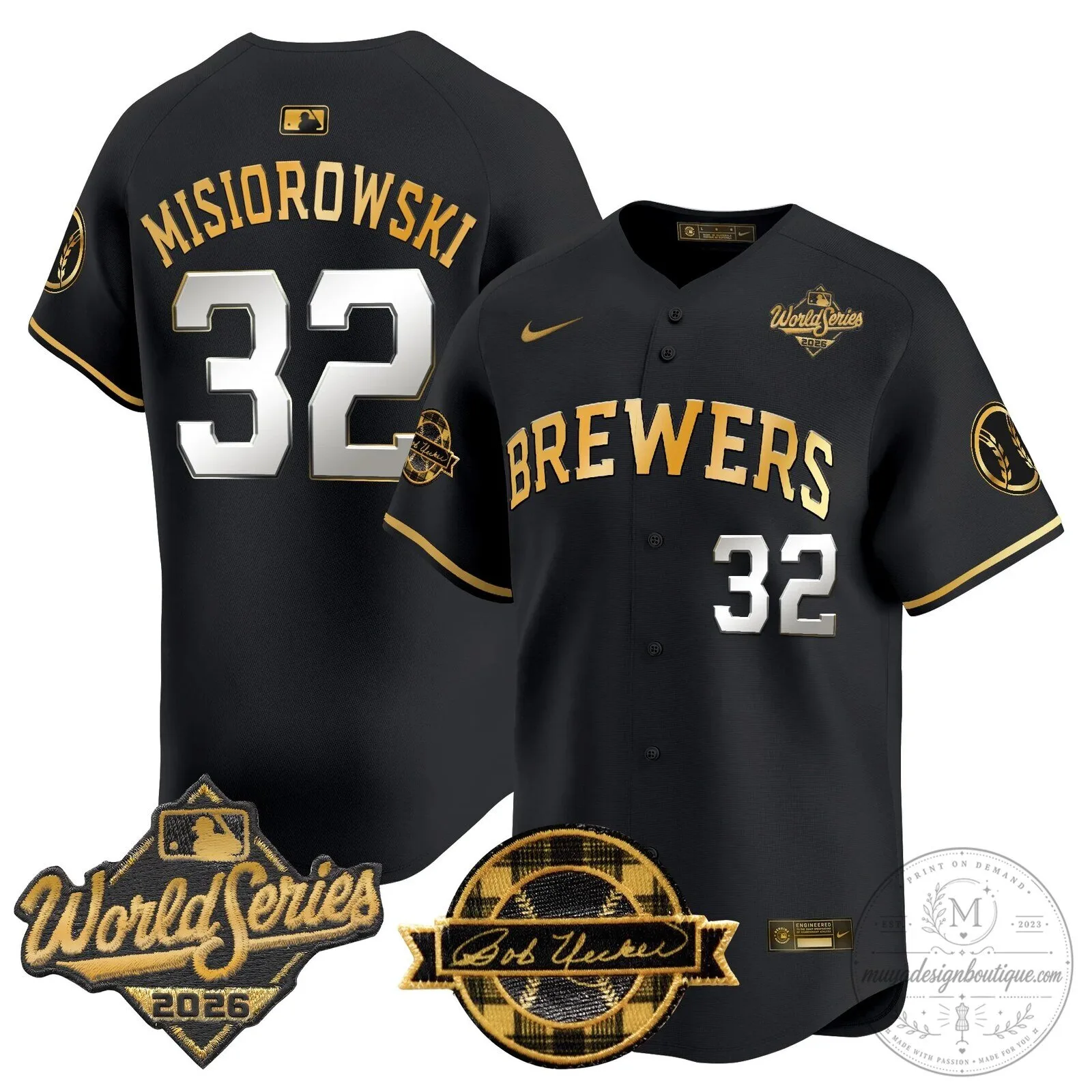 Milwaukee Brewers 2026 World Series Bob Uecker Baseball Jersey 86 Milwaukee Brewers 2026 World Series Bob Uecker Baseball Jersey