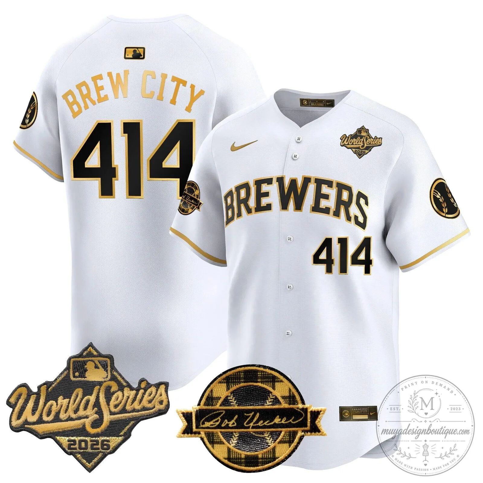 Milwaukee Brewers 2026 World Series Bob Uecker Baseball Jersey 88 Milwaukee Brewers 2026 World Series Bob Uecker Baseball Jersey