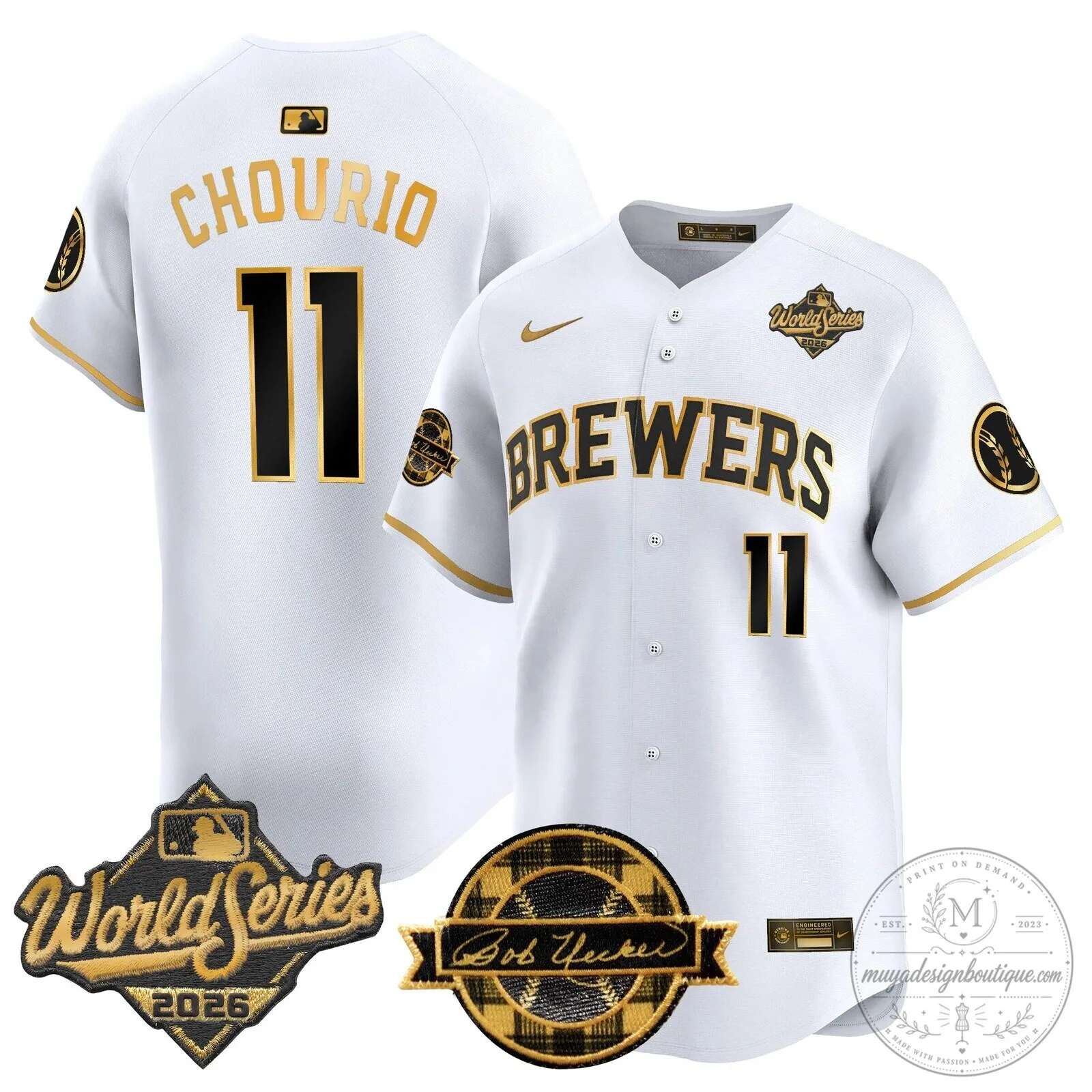 Milwaukee Brewers 2026 World Series Bob Uecker Baseball Jersey 92 Milwaukee Brewers 2026 World Series Bob Uecker Baseball Jersey