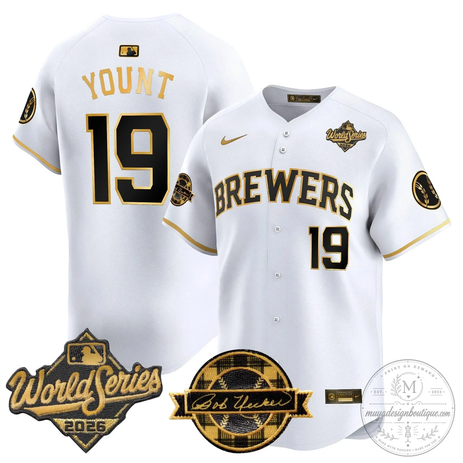 Milwaukee Brewers 2026 World Series Bob Uecker Baseball Jersey 95 Milwaukee Brewers 2026 World Series Bob Uecker Baseball Jersey