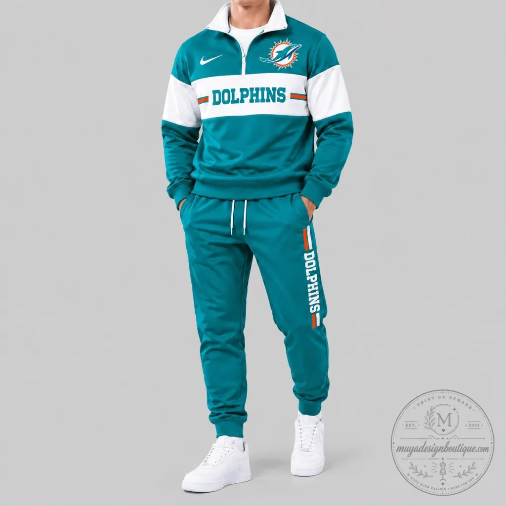Miami Dolphins National Football League Teal and White Tracksuit Set Miami Dolphins National Football League Teal and White Tracksuit Set