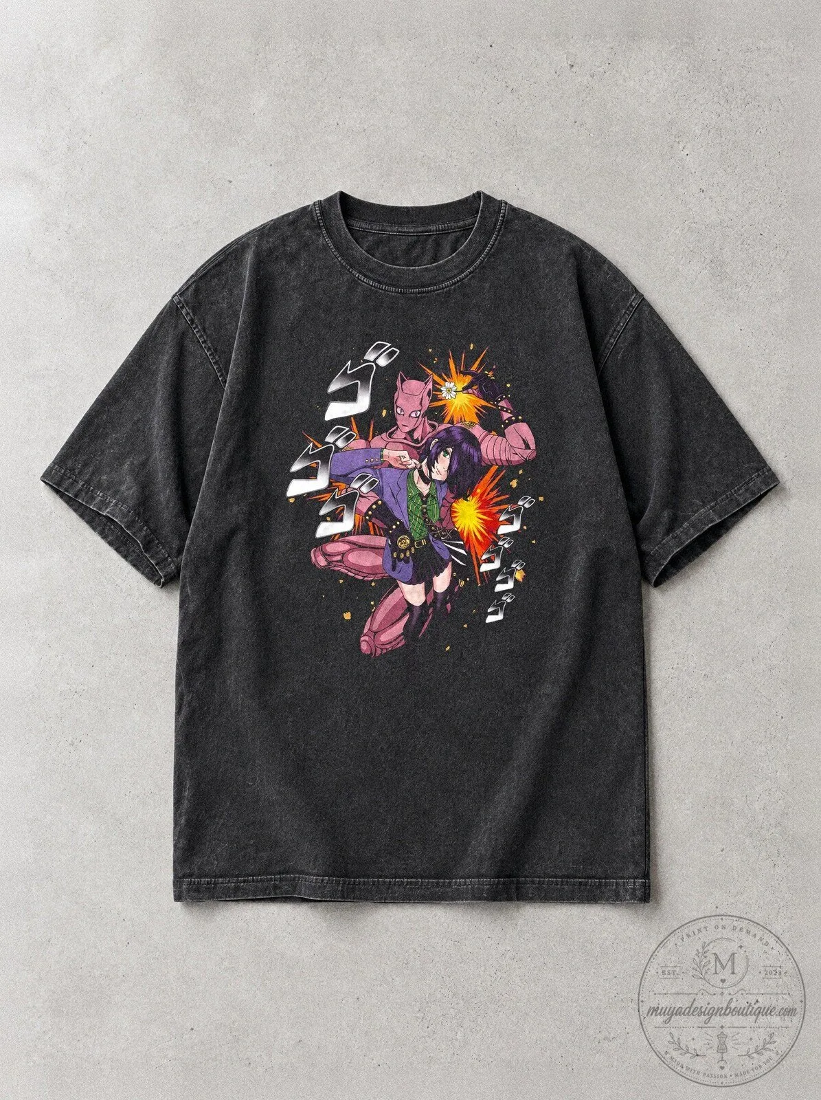 Roller Queen Hot Fire Anime Style Graphic Washed Black Short Sleeve T-Shirt 7 Roller Queen Hot Fire Anime Style Graphic Washed Black Short Sleeve T-Shirt
