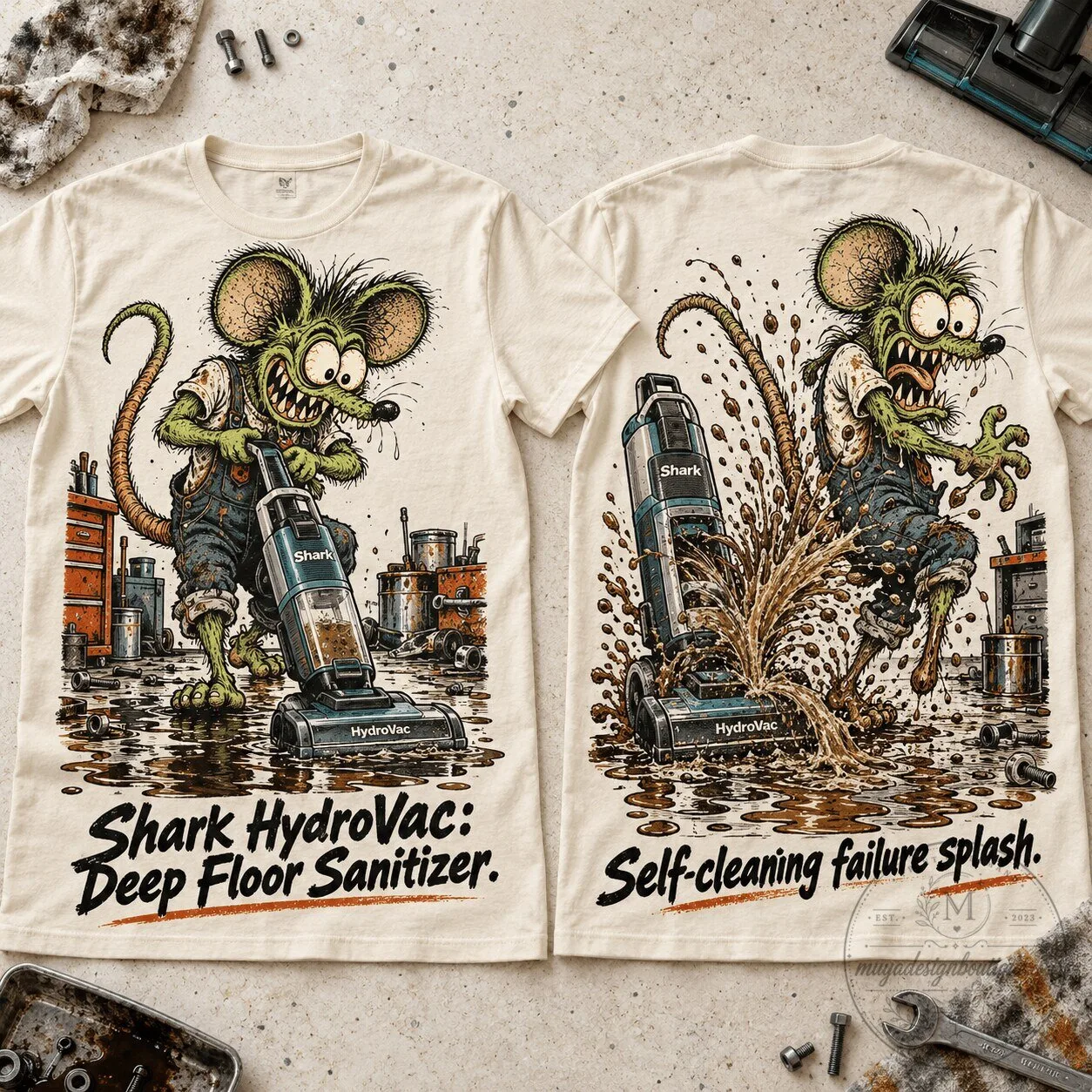 Rat Fink Shark HydroVac Deep Floor Sanitizer Self-Cleaning Failure Splash T-Shirt 5 Rat Fink Shark HydroVac Deep Floor Sanitizer Self-Cleaning Failure Splash T-Shirt