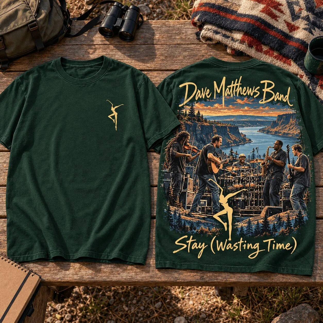 Dave Matthews Band Stay Wasting Time Canyon Concert Premium Fan T-Shirt 1 Dave Matthews Band Stay Wasting Time Canyon Concert Premium Fan T-Shirt