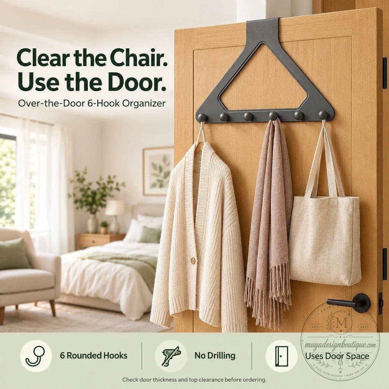 Over-the-Door Triangle Hanging Organizer with 6 Hooks for Clothes and Accessories 16 Over-the-Door Triangle Hanging Organizer with 6 Hooks for Clothes and Accessories