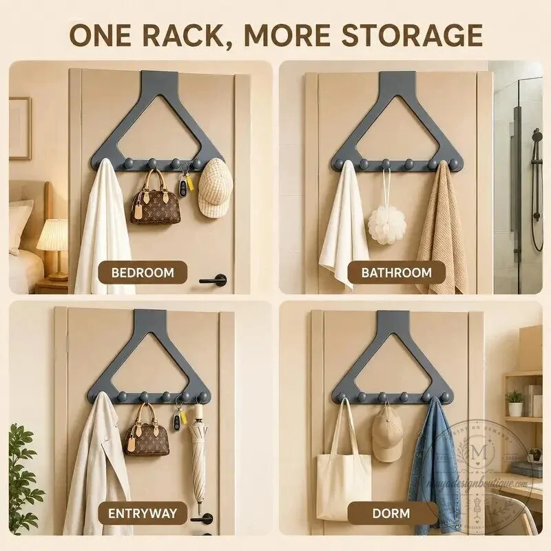 Over-the-Door Triangle Hanging Organizer with 6 Hooks for Clothes and Accessories 17 Over-the-Door Triangle Hanging Organizer with 6 Hooks for Clothes and Accessories