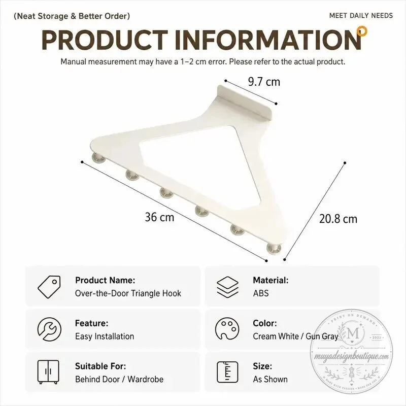 Over-the-Door Triangle Hanging Organizer with 6 Hooks for Clothes and Accessories 19 Over-the-Door Triangle Hanging Organizer with 6 Hooks for Clothes and Accessories