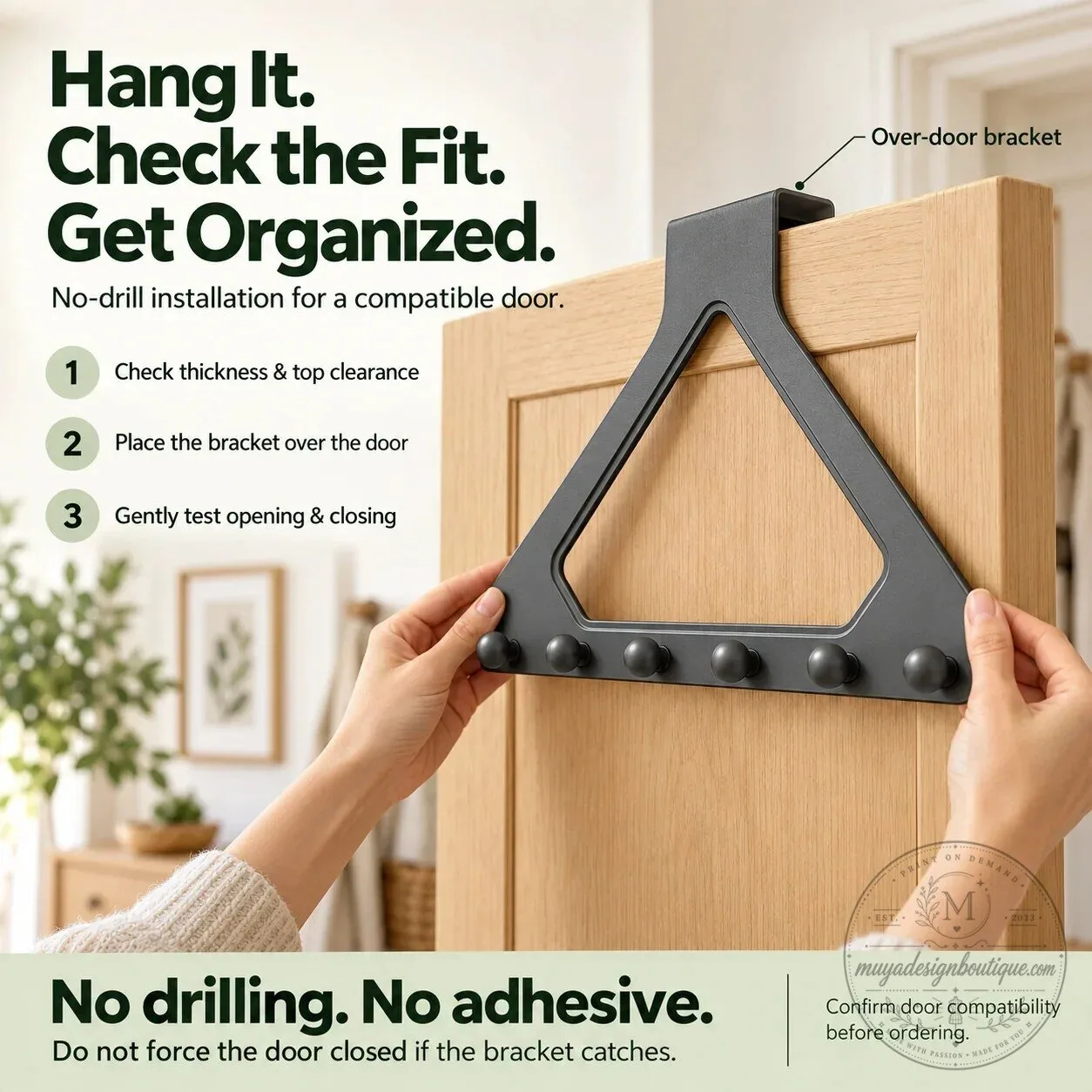 Over-the-Door Triangle Hanging Organizer with 6 Hooks for Clothes and Accessories 22 Over-the-Door Triangle Hanging Organizer with 6 Hooks for Clothes and Accessories