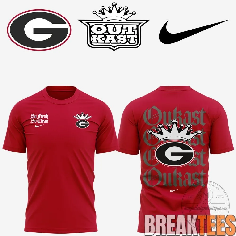 Georgia Bulldogs Outkast So Fresh So Clean Red Short Sleeve T-Shirt 7 Georgia Bulldogs Outkast So Fresh So Clean Red Short Sleeve T-Shirt