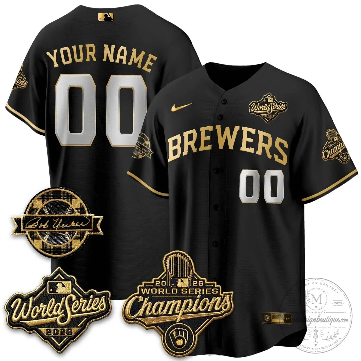 Bob Uecker Milwaukee Brewers 2026 World Series Champions Baseball Jersey