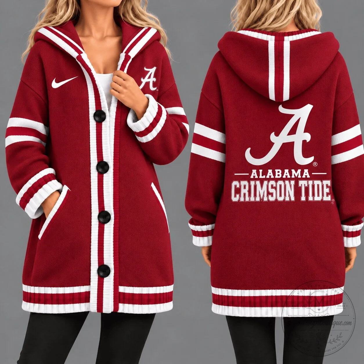Alabama Crimson Tide NCAA Game Day Oversized Cardigan Hoodie