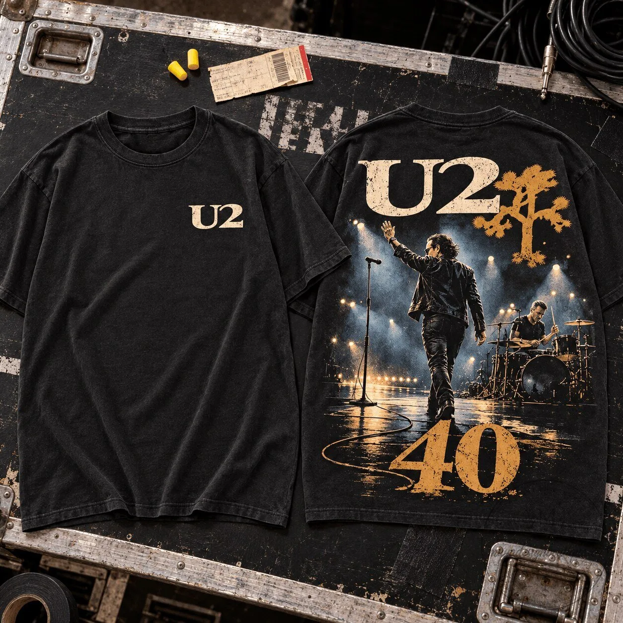 U2 Joshua Tree Live Stage 40th Anniversary Concert Rock Band T-Shirt