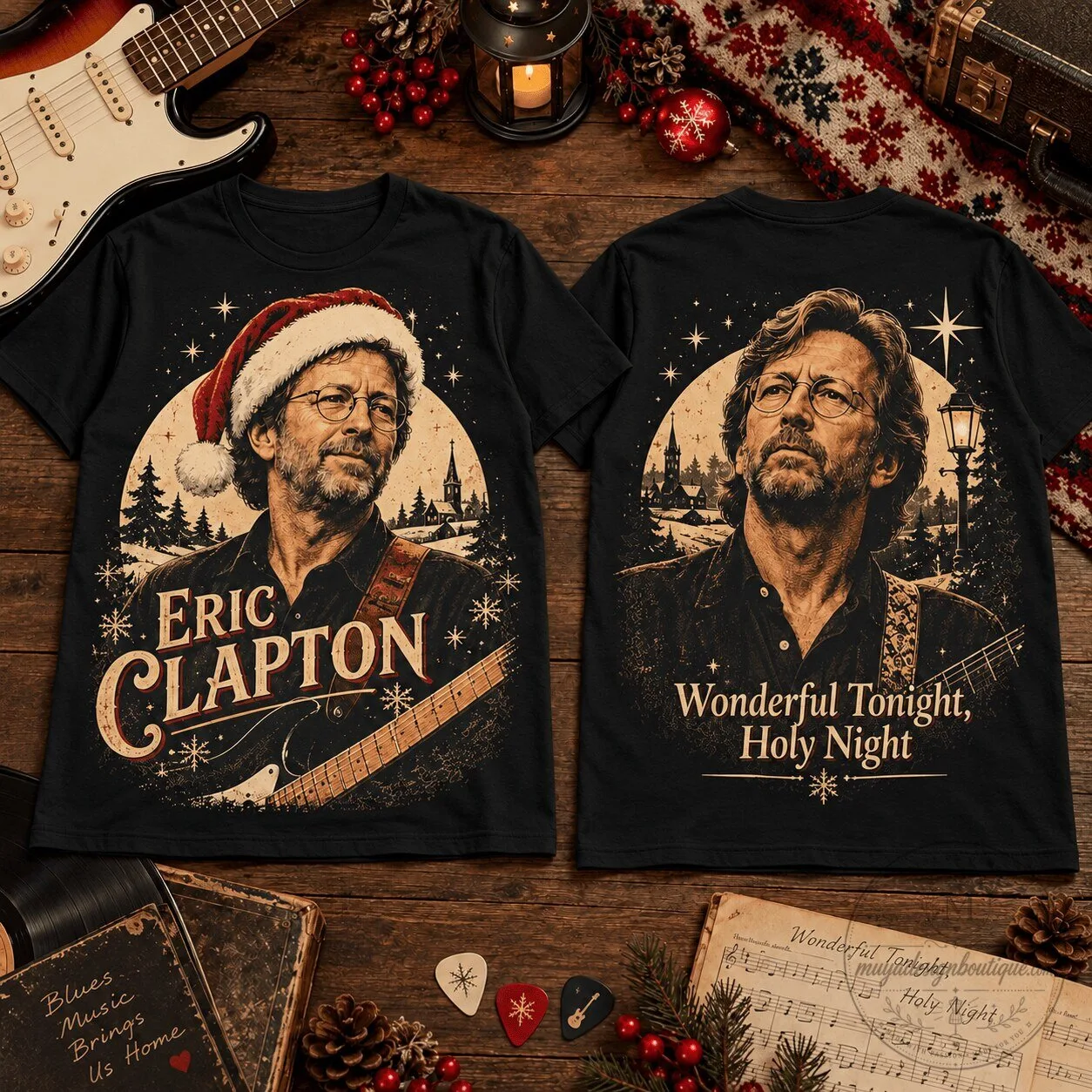 Eric Clapton Wonderful Tonight Holy Night Christmas T-Shirt for Blues Rock Fans 5 Eric Clapton Wonderful Tonight Holy Night Christmas T-Shirt for Blues Rock Fans