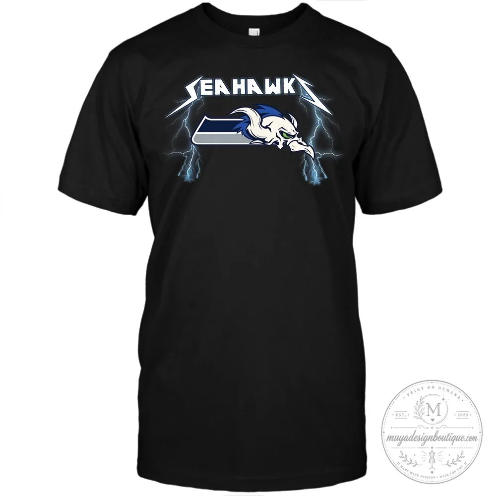 Seattle Seahawks Metallica Ride The Lightning Football Fan T-Shirt