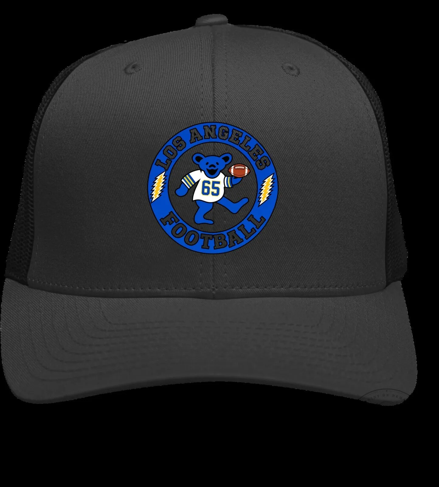 Los Angeles Rams Football Grateful Dead Dancing Bear Trucker Hat 7 Los Angeles Rams Football Grateful Dead Dancing Bear Trucker Hat