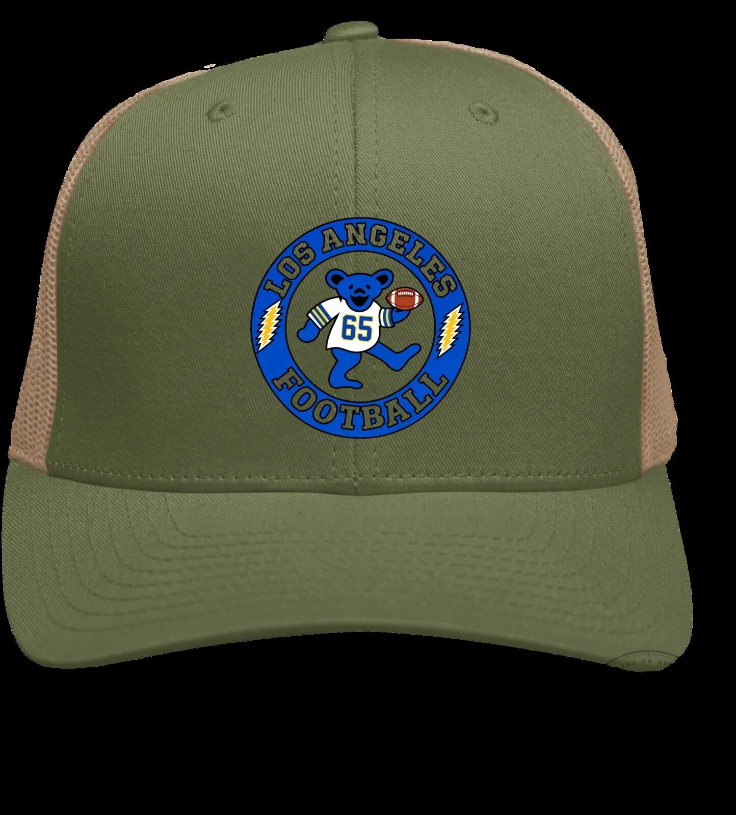 Los Angeles Rams Football Grateful Dead Dancing Bear Trucker Hat 9 Los Angeles Rams Football Grateful Dead Dancing Bear Trucker Hat