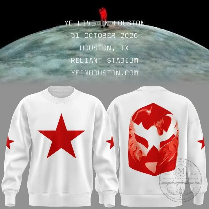 Kanye West Ye Live In Houston Reliant Stadium 2026 Concert White Sweatshirt