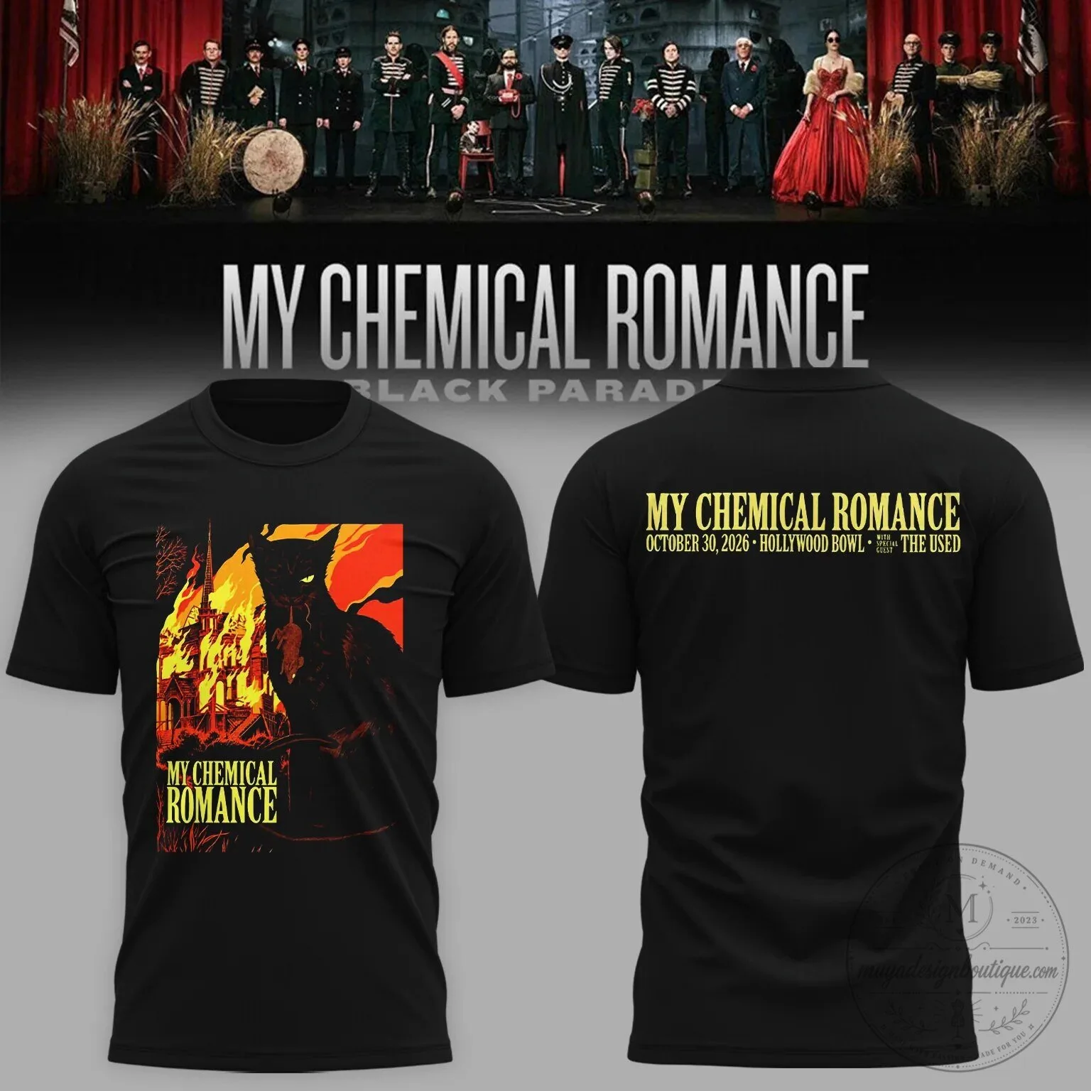 My Chemical Romance Hollywood Bowl October 2026 Concert Tour Black T-Shirt